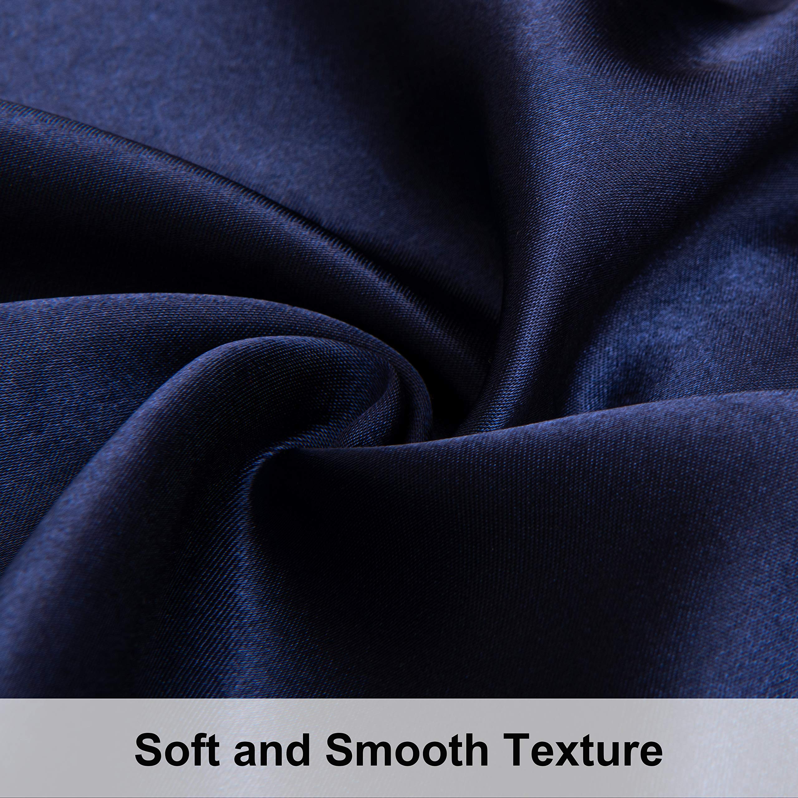 Ntbay 2 Pack Satin Queen Pillowcases For Hair And Skin, Luxurious And Silky Pillow Cases With Envelope Closure, 20X30 Inches, Navy Blue